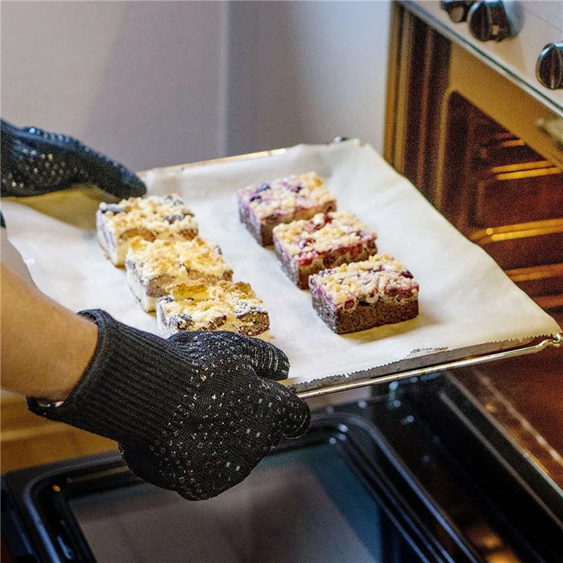 

4 Pair Heat Resistant Thick Silicone Cooking Baking Barbecue Oven Gloves BBQ Grill Mittens Dish Washing Gloves 3-B51B