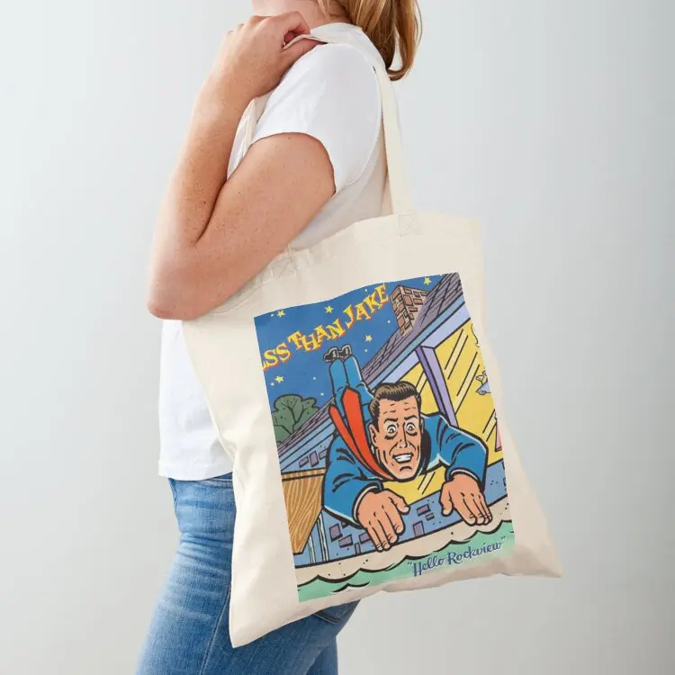 Less Than Jake hello rockview Tote Bag free delivery bags custom canvas bag shopping bags foldable Candy bags