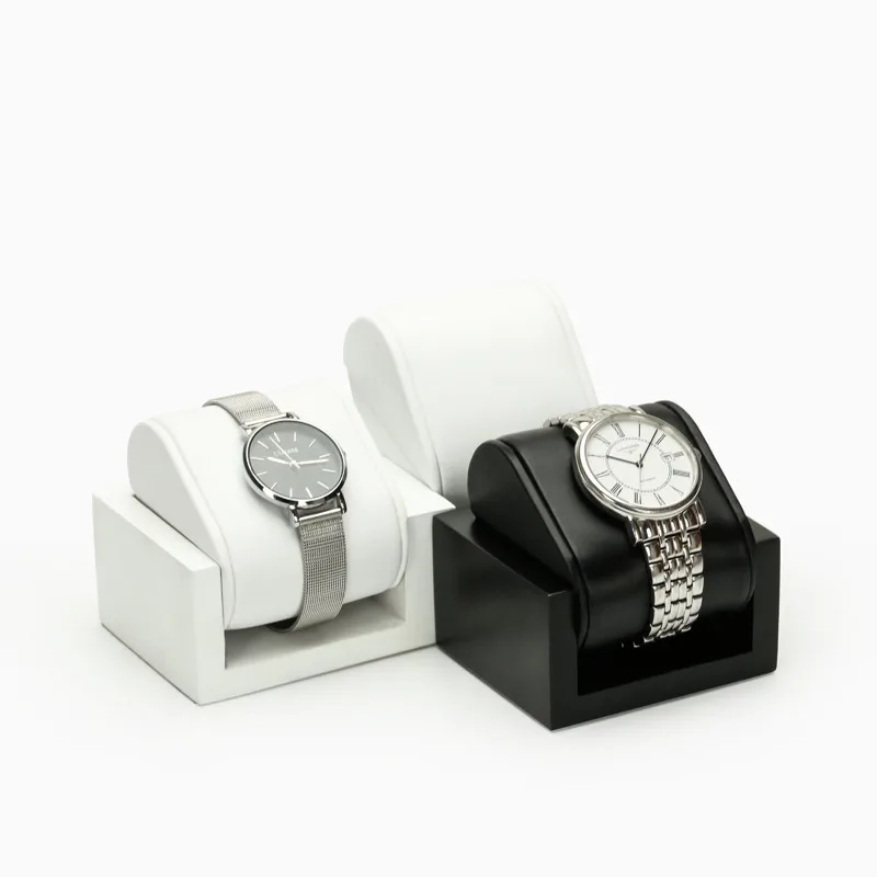 Collection de montres haut de gamme, boîte à bijoux, présentoir noir et blanc, support de montre-bracelet cool, étagère