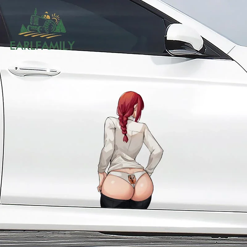 EARLFAMILY 43cm x 23.9cm for Makima Hentai Booty NSFW Car Sticker Anime Vinyl Decal Car Accessories Creative Bumper Decoration