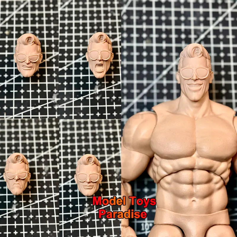 Unpainted 1/12 Soldier Plastic Man Head Sculpt Super Hero The Eel White Model Head Fit 6inch ML SHF Action Figure Body