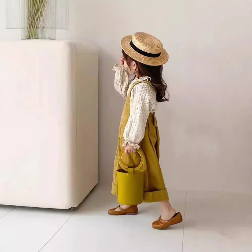 مجموعات ملابس الأطفال قميص مخطط + سروال قصير واسع الساق وزرة 2 قطعة مجموعات ملابس الاطفال للفتيات طفلة الزي مجموعة #6