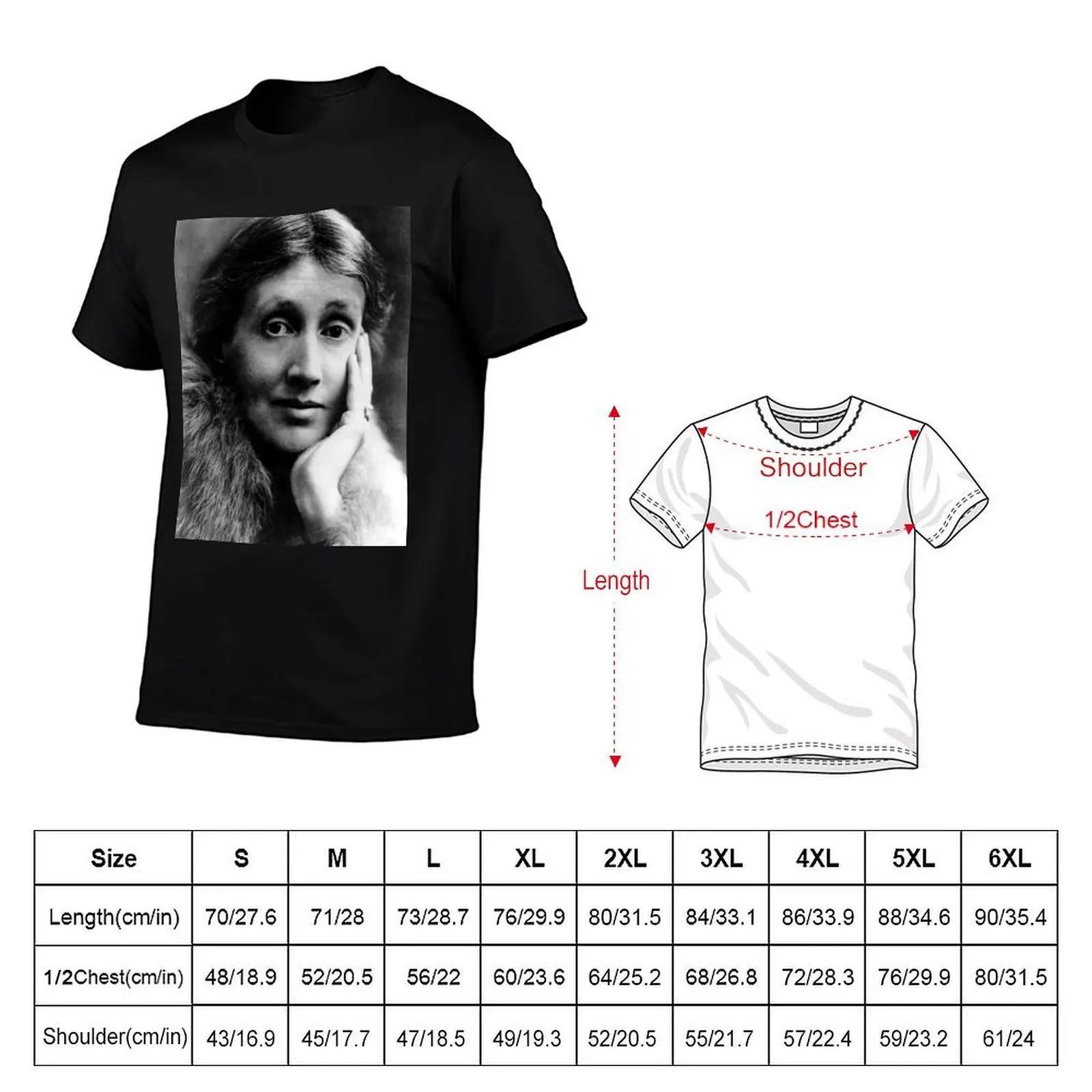 Novelist Virginia Woolf T-Shirt man t shirt sports fans mens graphic t-shirts anime