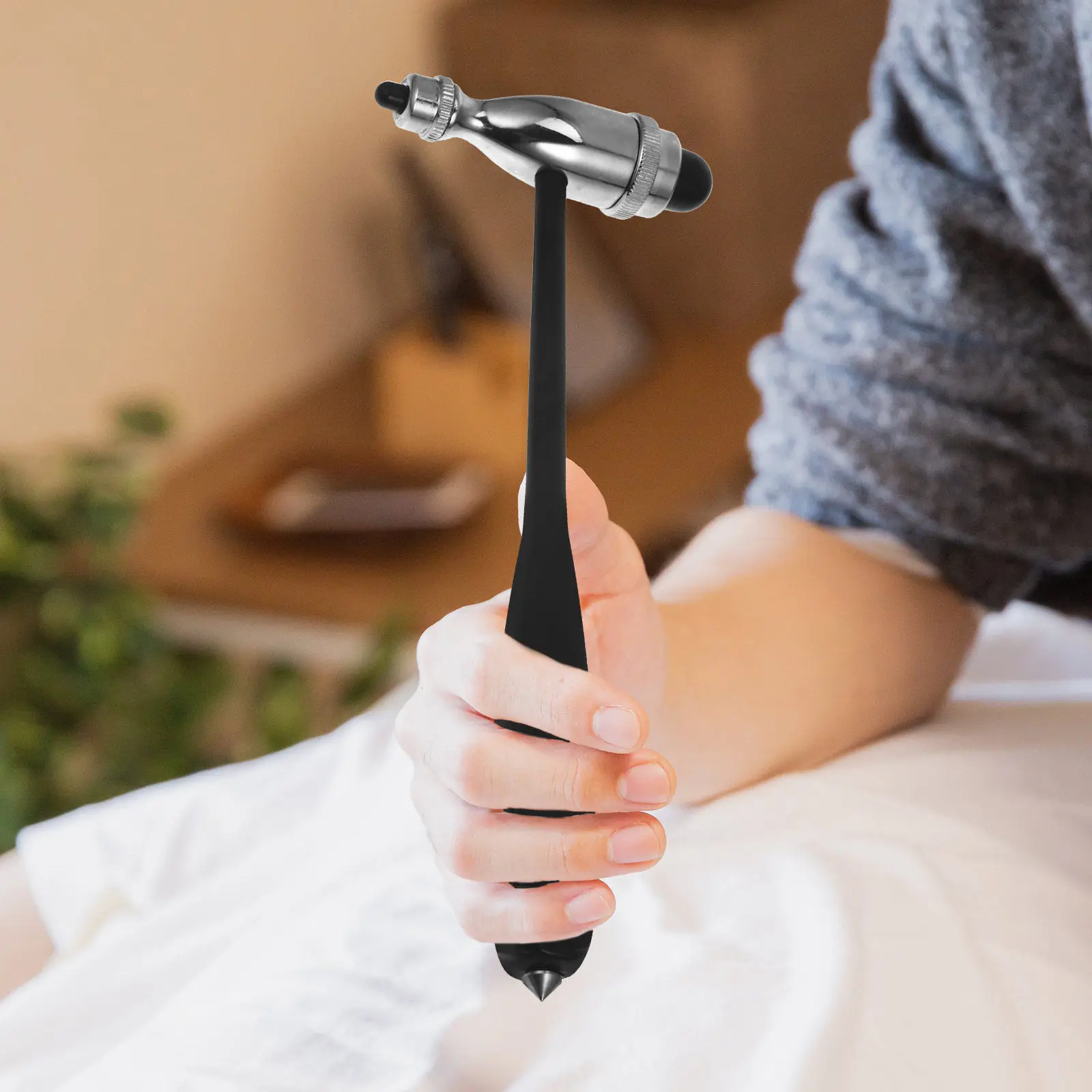Stainless Steel Neurological Testing Hammer Ergonomic Balanced Handle for Muscle Reflex Stimulation Diagnostic Tool