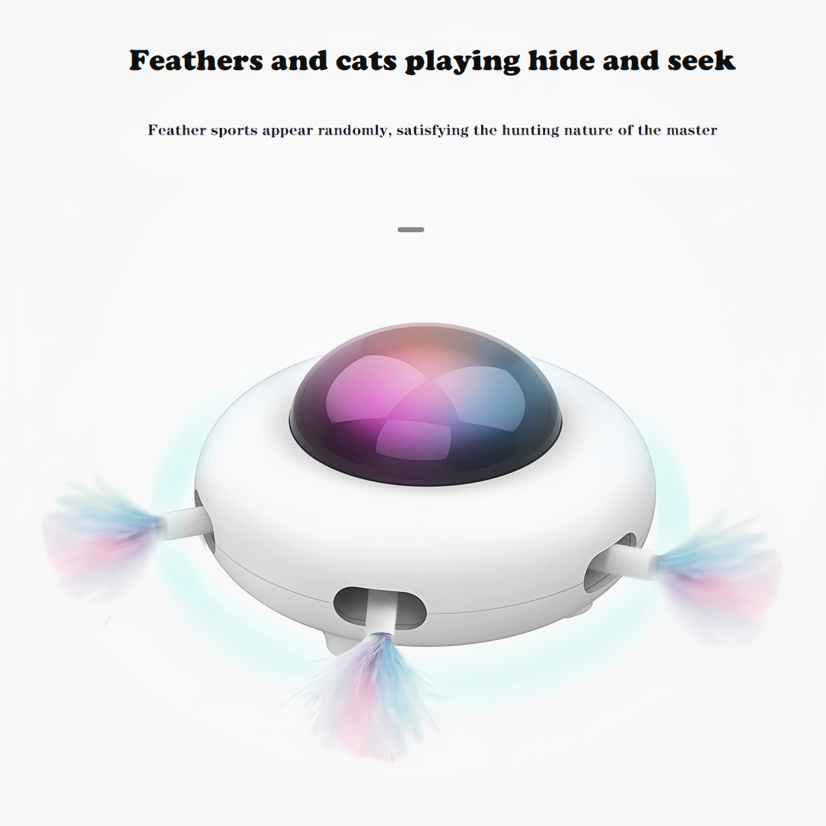 

​Smart UFO Cat Toy 3 Mode Auto Teaser with Aurora Light Fun Play Hide and Seek Game Interactive Pet Toy for Indoor Cats