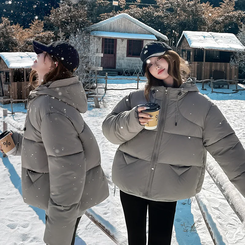 

PinkyIsBlack 2025 New Short Parkas Women Warm Winter Hooded Down Cotton Jacket Elegant Women Clothes Winter Puffer Jacket Coat