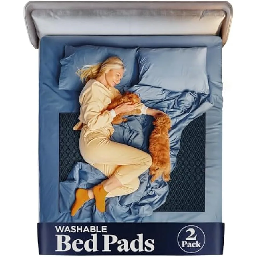 

Waterproof Washable Bed Pads 36x54 Inch Pack of 2 Incontinence Pad for Bed Couch Sofa and Car Reusable Pee Pad for Adults Elder