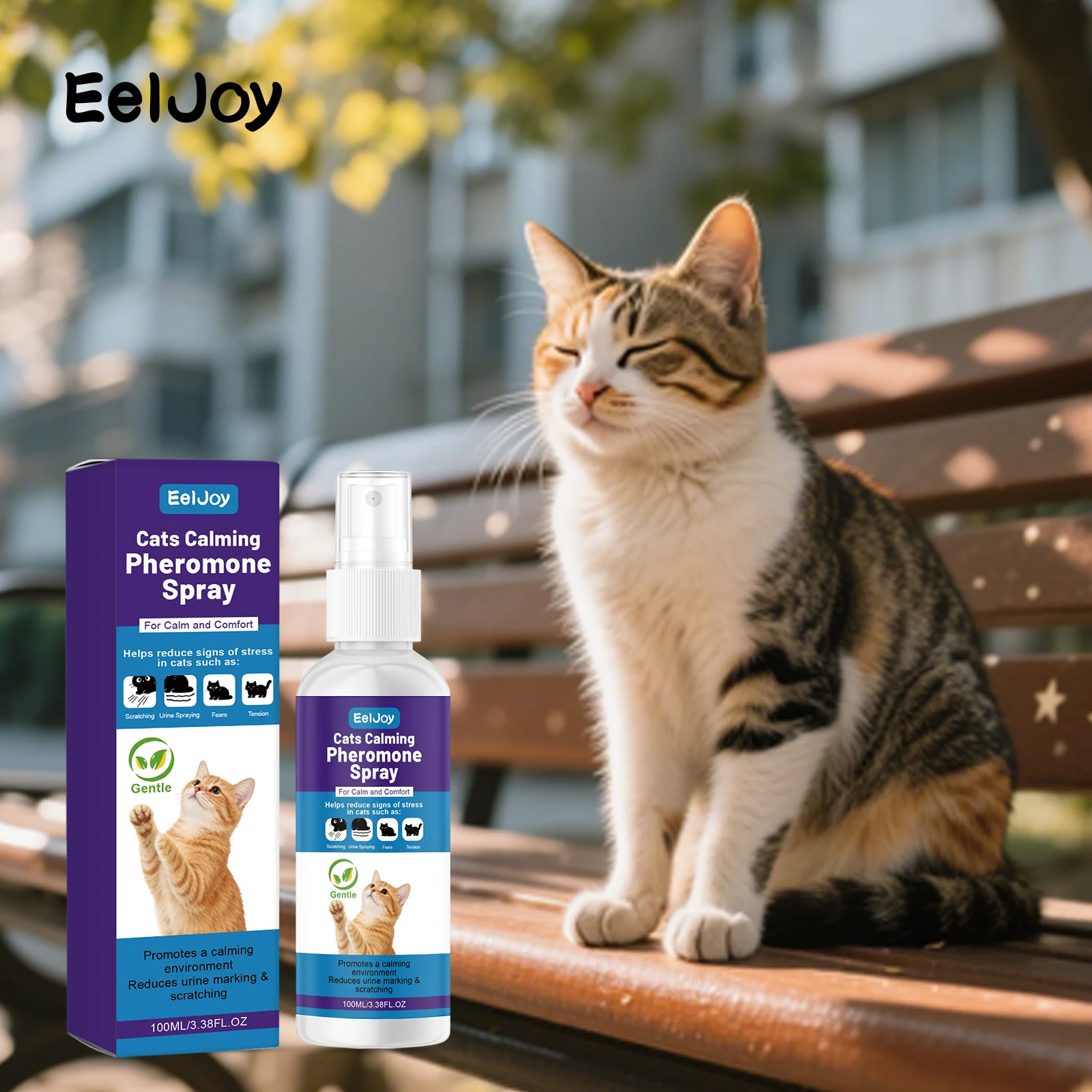 Cat Calming Pheromone Spray Reduce Cat Anxiety Stress Relief Calm Stop Furniture Scratching Behavior Pet Pheromone Calming Spray