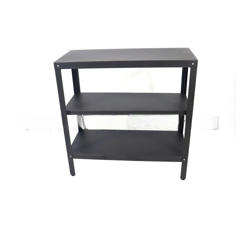 black three-layer shelves, household shelves, floor-to-ceiling kitchens, multi-layer iron , small simple storage