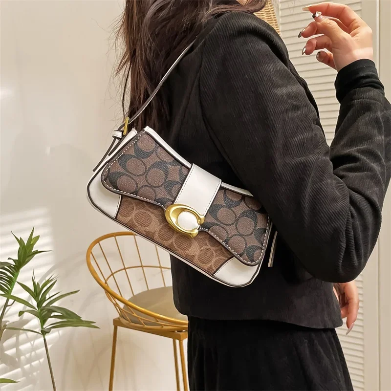 

Европейская и американская модная маленькая квадратная сумка, женская сумка подмышки с монограммой в стиле ретро, сумка через плечо на одно плечо, сумка