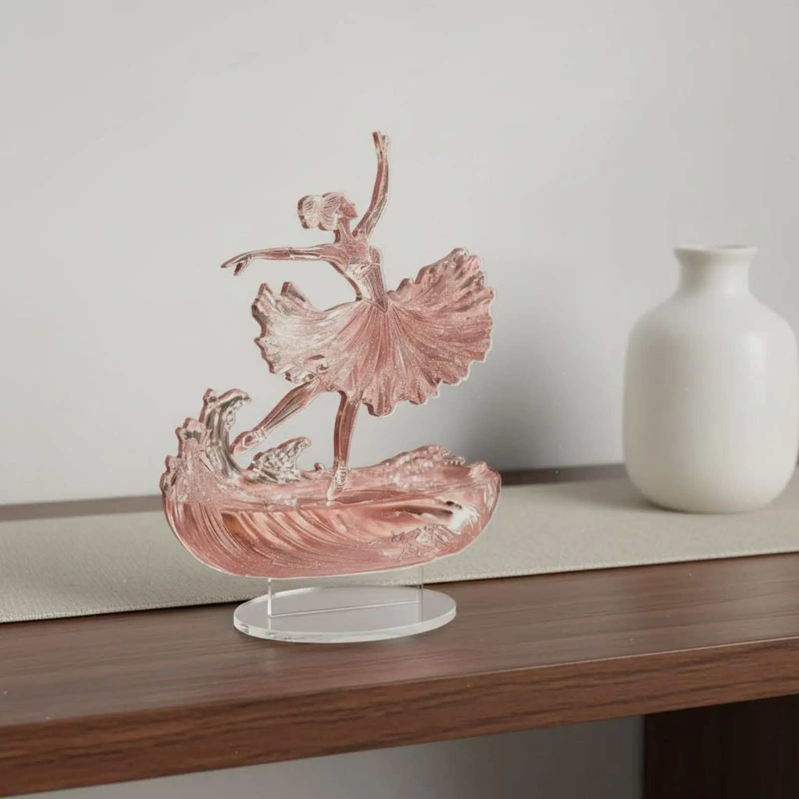 2D Ballerina Figurine Desktop Art Piece Flat Printed Dancing Girl Decor Ballerina Figurine Graceful Outline for Girls, Office