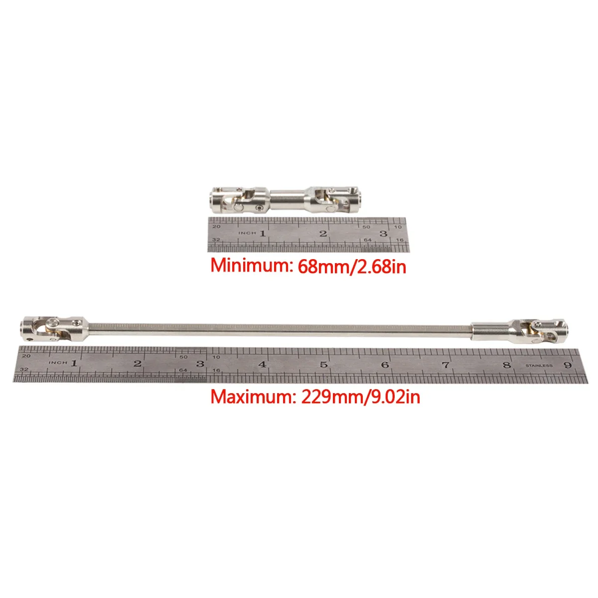 Stainless Steel Cut to Length Driveshaft 68-229mm for 1/10 RC Crawler LCG Rig Sportys Scalers GSPEED Capra SCX10 Pro Element DIY