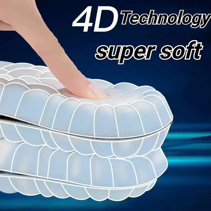 4D Sport Insole Super Soft Shoes Sole Pads for Feet Shock Absorption Baskets Shoe Sole Arch Support Orthopedic Inserts