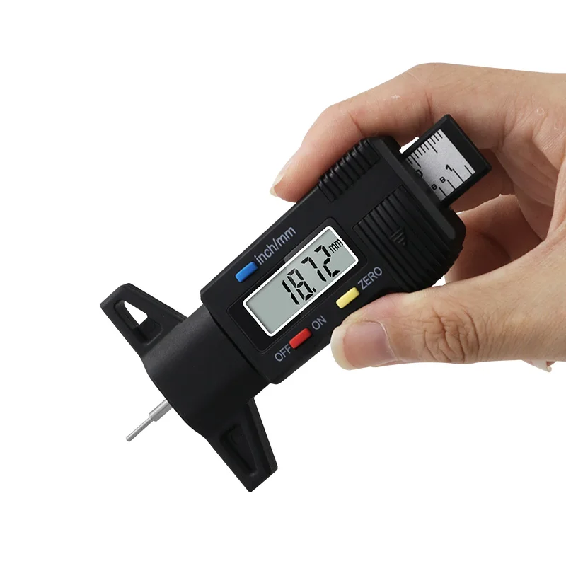 Medidor Digital de profundidad de la banda de rodadura para neumáticos de coche, medidor de espesor, herramientas de medición de detección de desgaste de neumáticos de automóvil, pinza de profundidad