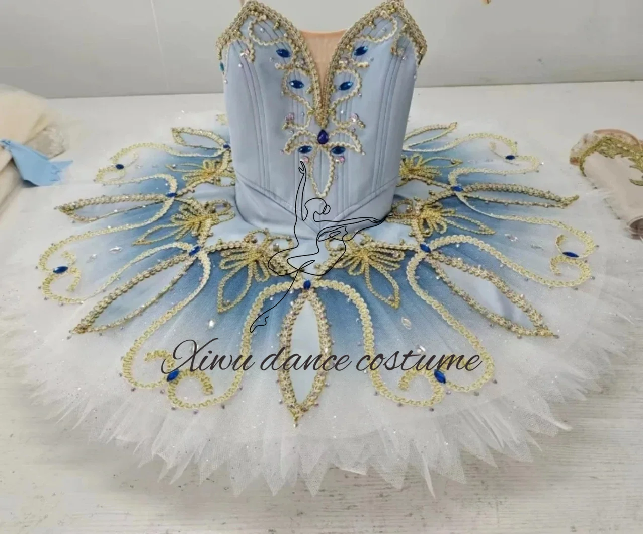 2024 High-End Customized Sleeping Beauty Bachta TUTU Puff Skirt Professional Competition Performance Skirt