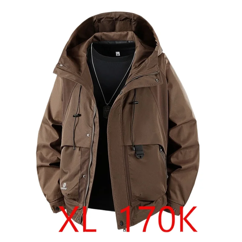 

10XL 12XL Plus Size Windbreaker Men Waterproof Jacket Solid Color Black Coats Male Big Outdoor Outerwear 170KG
