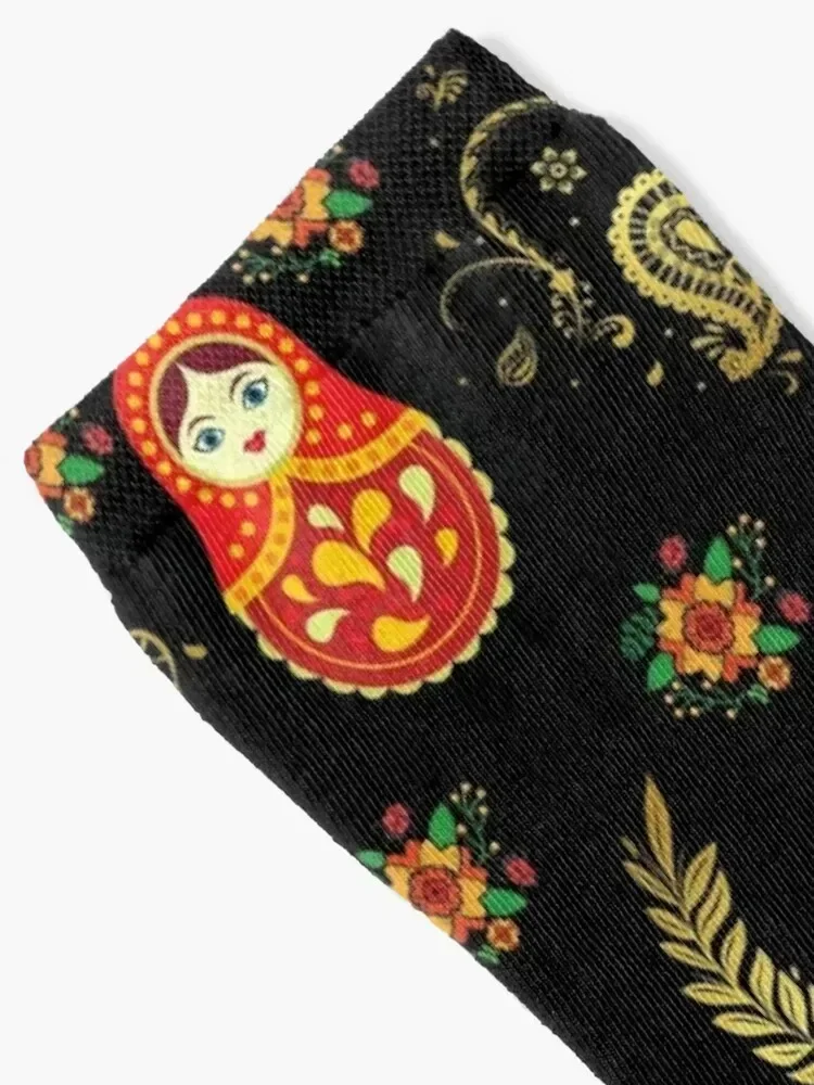 Matryoshka russian doll pattern Socks cycling floor summer Rugby Socks For Girls Men's