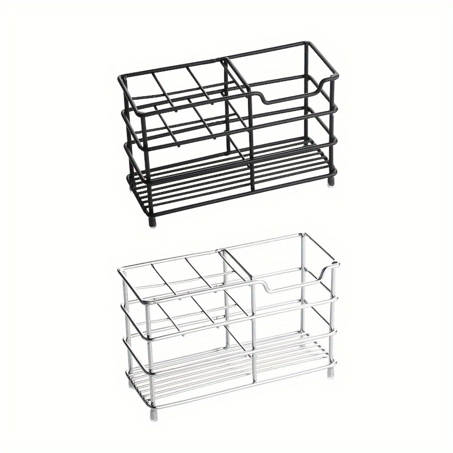 1pc 스테인레스 스틸 칫솔 홀더, 독립형 수조 욕실 주최자, 다기능 칫솔 치약 랙