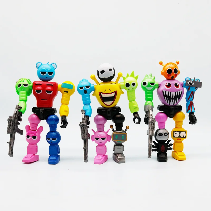 New Game Sprunki Action Figures Assemble Robot Model Desktop Ornaments Decoration Cartoon Anime Dolls Kids Toys Birthday Gifts
