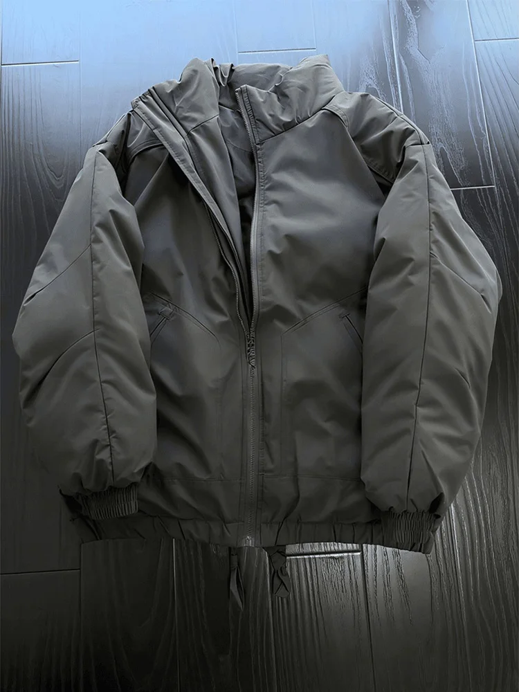 

Мужская зимняя куртка-бомбер из утолщенного хлопка в американском стиле, с воротником-стойкой, ветрозащитная, утепленная верхняя одежда