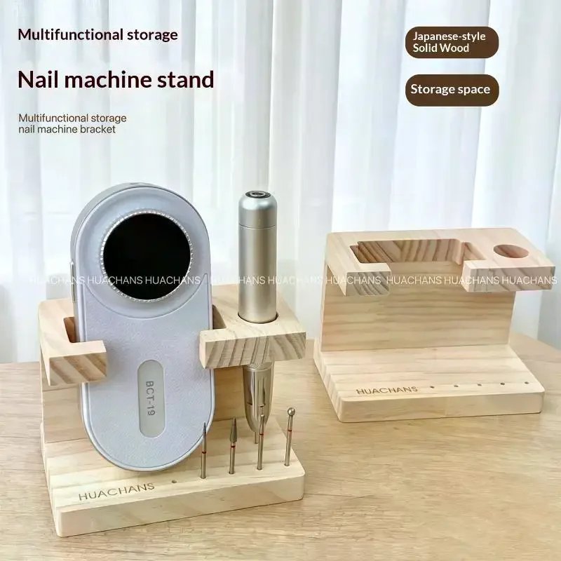1Pcs Nail Drill Bit Wooden Holder: Summer DIY Manicure Storage Rack for Organizing Nail Art Accessories & Training Tools