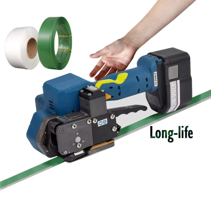 Electric Tool Tray Strapping and Sealing Machine, PP PET Strapping Battery Powered Hot Melt Strapping Machine