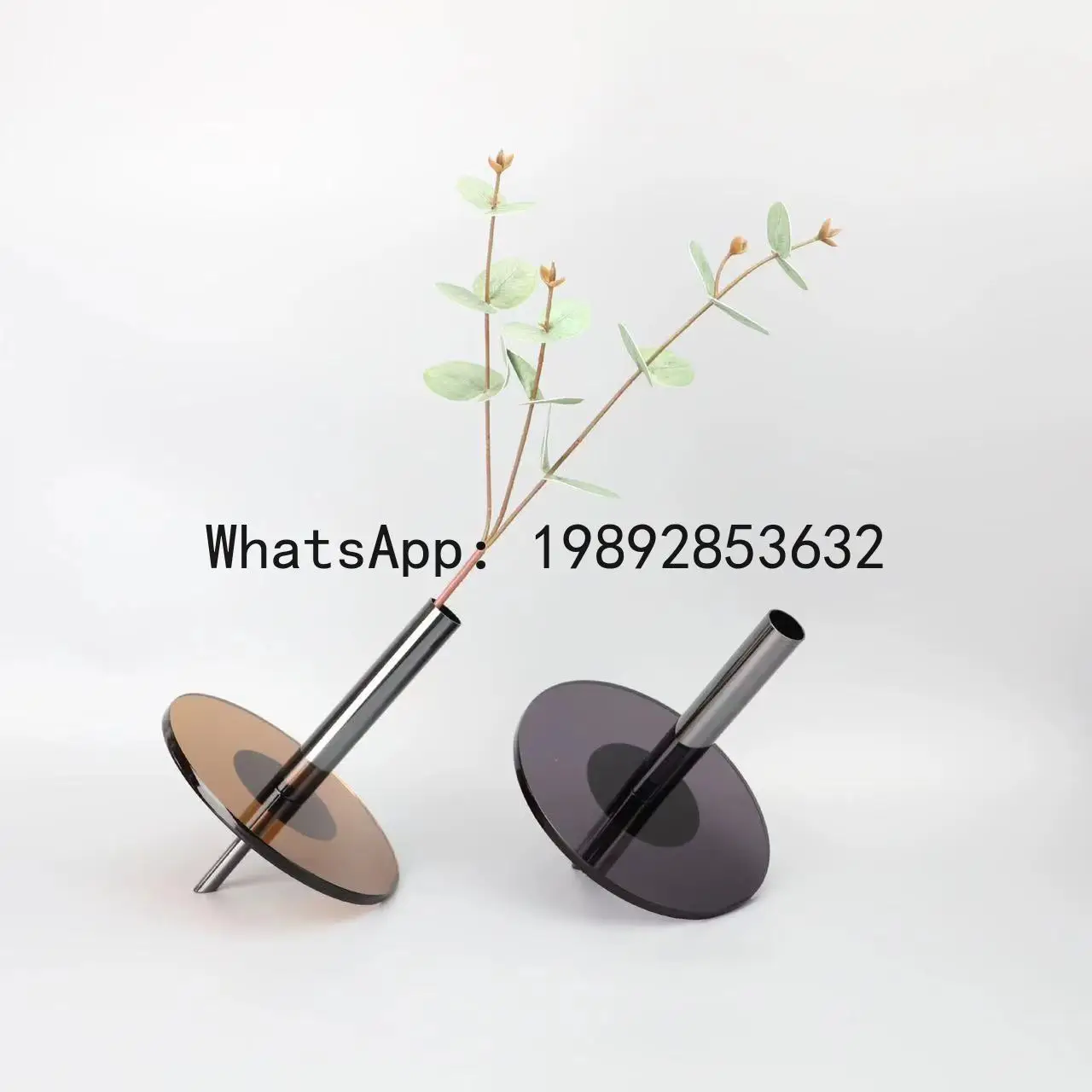 

Acrylic Metal Flying Saucer Ornaments Geometric Handicrafts Flower Vase Flower Arrangement Accessories Home Decoration