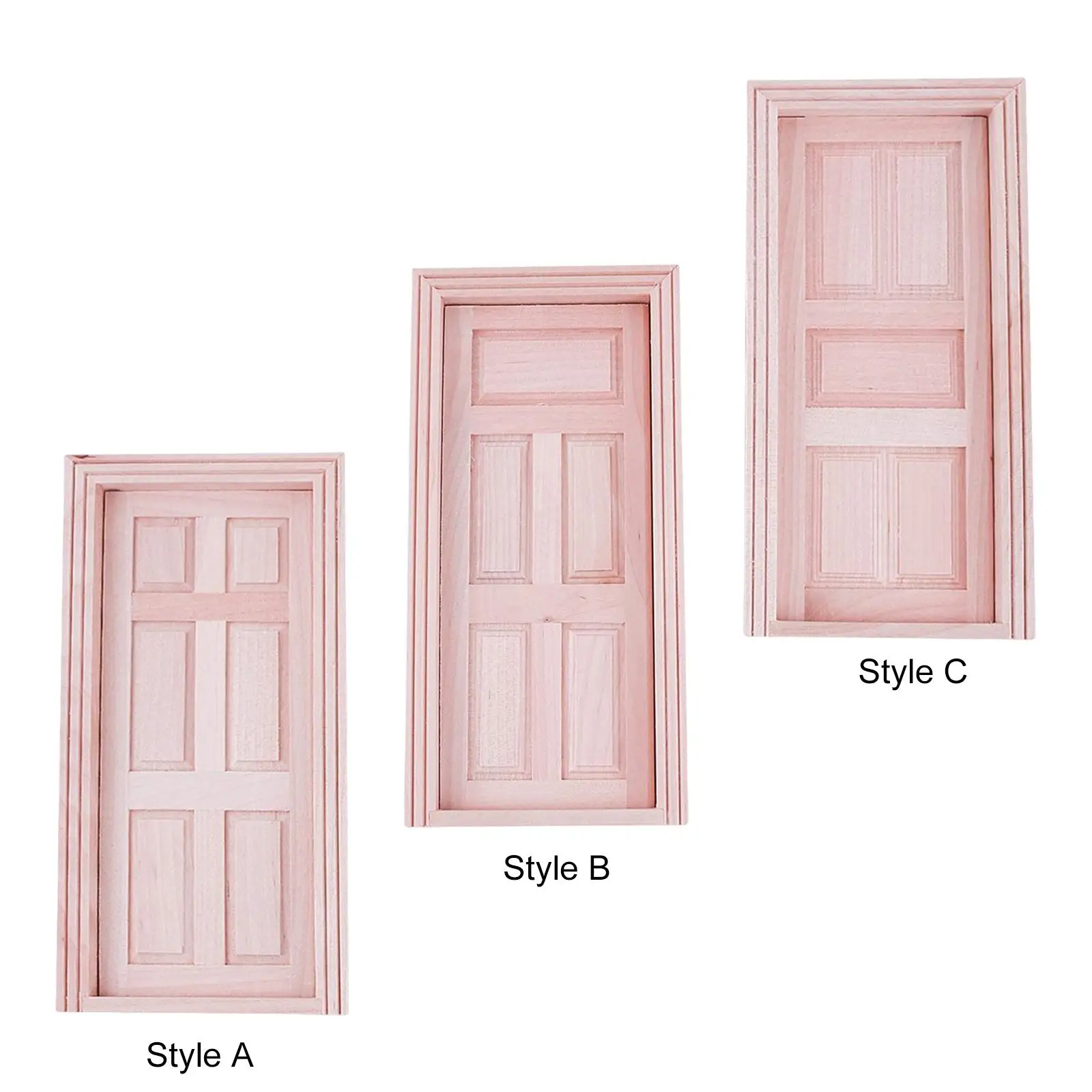 1:12 Scale Doll House Wooden Door Furniture Exterior Door Model Unpainted