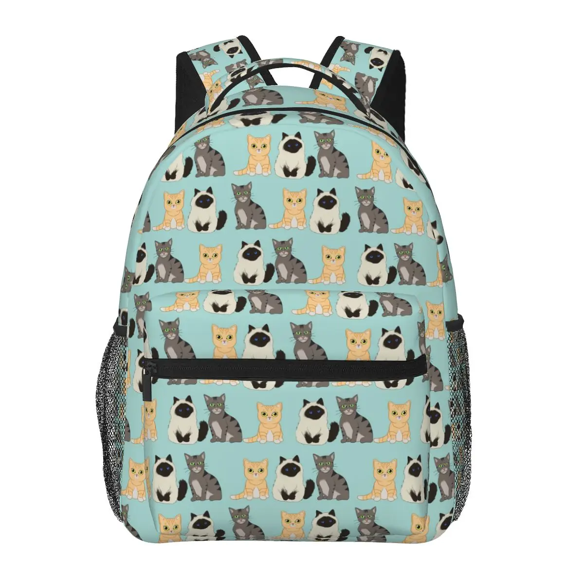 Gray Ginger And Siamese Kittens Cats  Backpacks Boys Girls Bookbag Children School Bags Cartoon Travel Rucksack Shoulder Bag