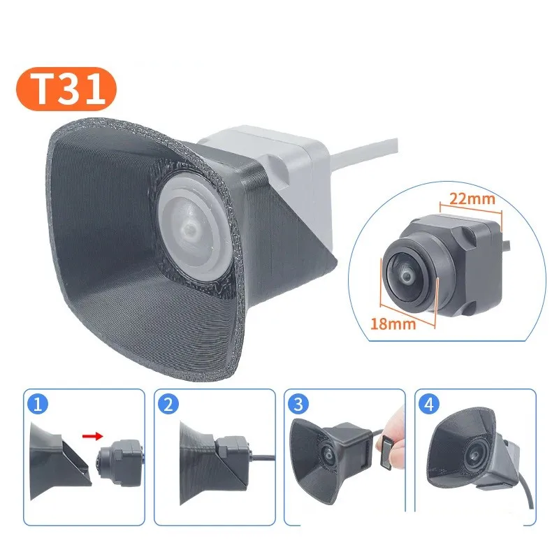 كاميرا الرؤية الخلفية للسيارة غطاء مقاوم للماء سيليكون ield Rain Bloing للكاميرا الأمامية والخلفية البانورامية 360 درجة