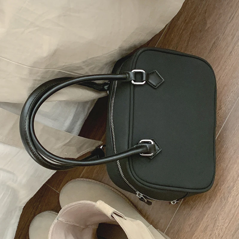 Wome Fashion Blue Handbags Solid Soft Women Casual Shopping Handle Bag Large Capacity Female Commute Crossbody Packs