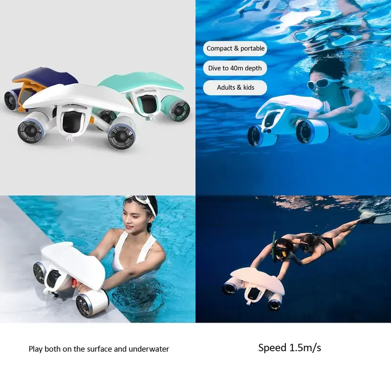 Smart Professional Underwater Scooter Dual Motors 2 Gear Speed 1.5m/s 30 Mins Diving Snorkeling Water Scooter for Adults
