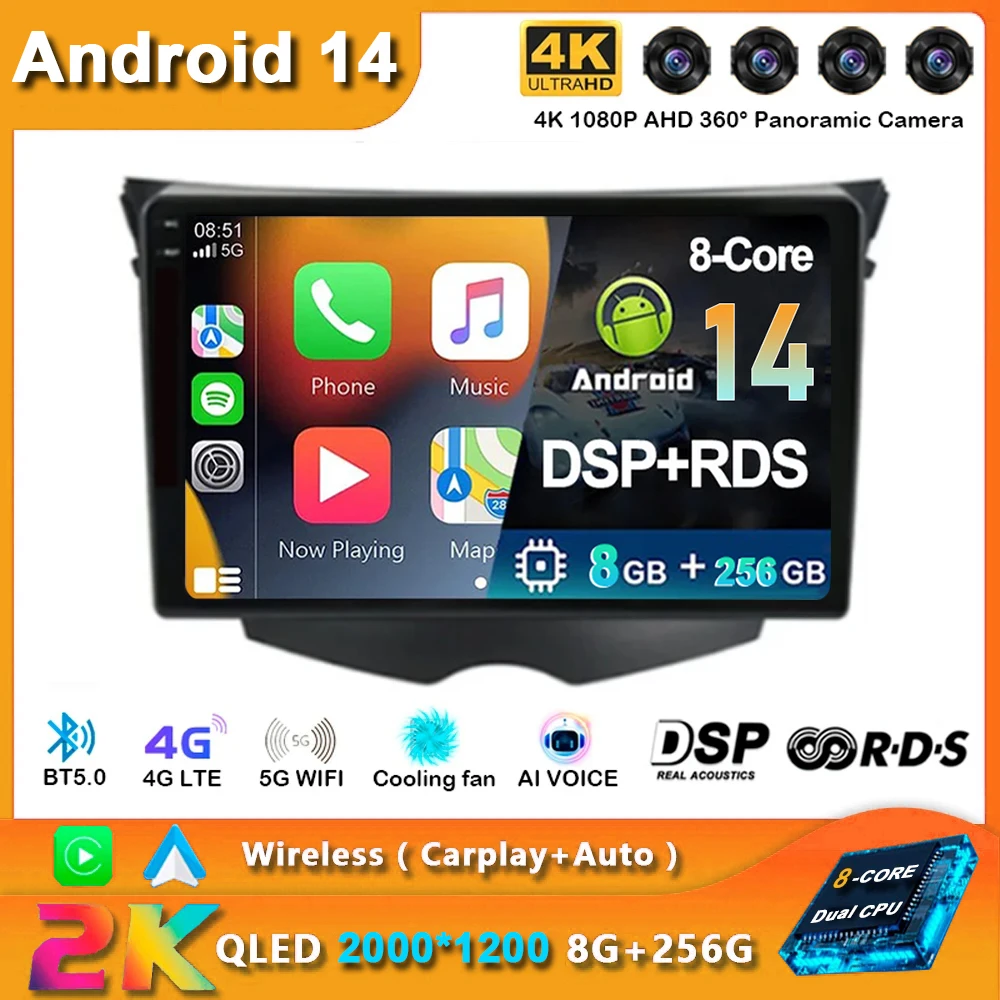 

Android 14 Carplay Car Radio For Hyundai Veloster FS 2011 - 2017 Navigation Multimedia Player Stereo WiFi+4G BT DVD 360 Canera