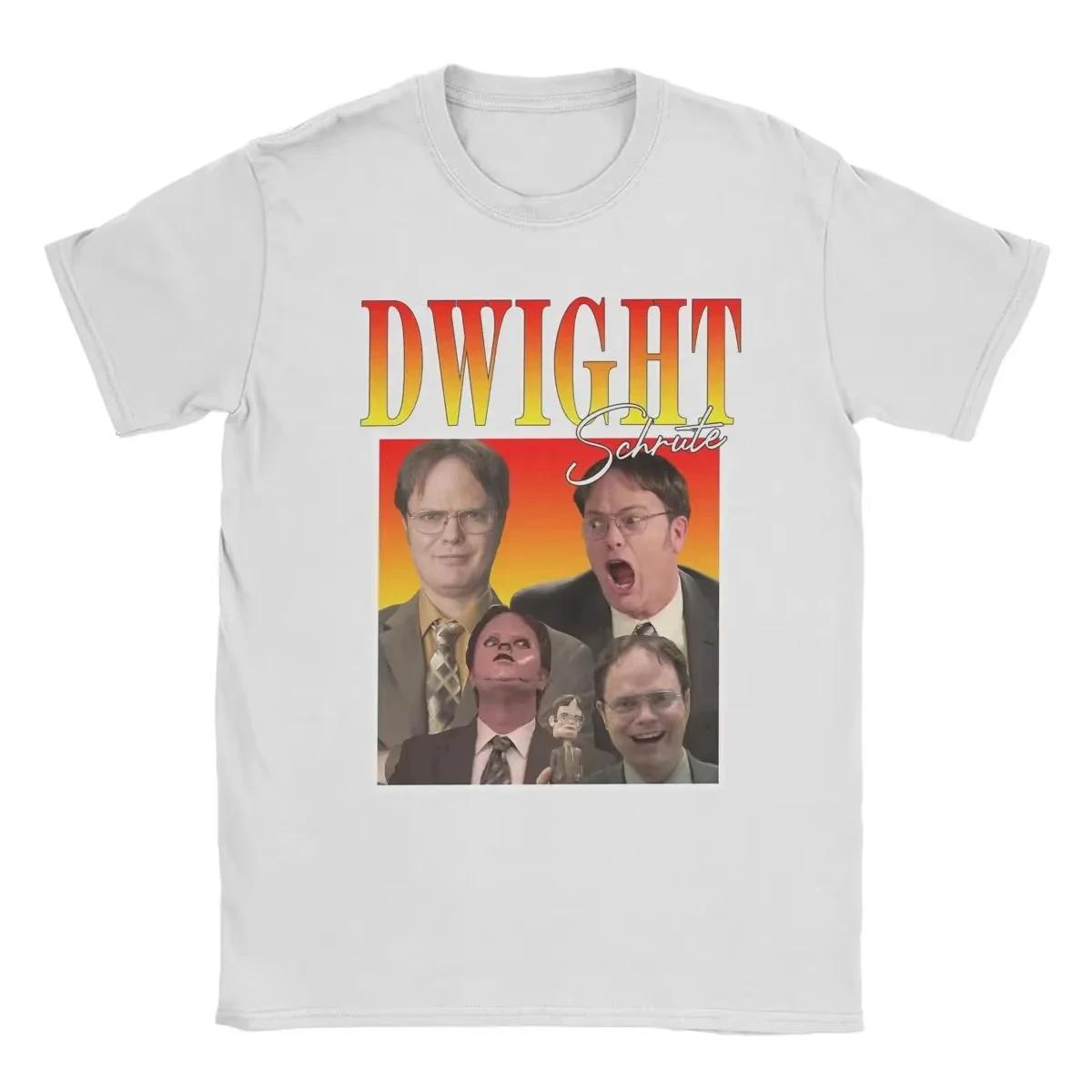 

Футболка Dwight Schrute для женщин, футболка с изображением персонажей из сериала «Офис», новинка, футболка с короткими рукавами и круглым вырезом для мужчин, летние забавные футболки