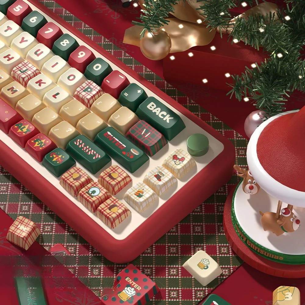 

Christmas Eve Original Theme Keycaps Cherry Profile Personalized Keycap For Mechanical Keyboard with 7U and ISO key cap