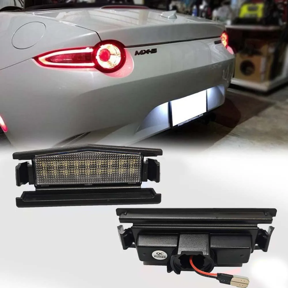 

2PCS White 6500K 18-SMD LED License Plate Lights For Mazda 2 DJ DL Mazda MX-5 Miata Roadster ND 2015+