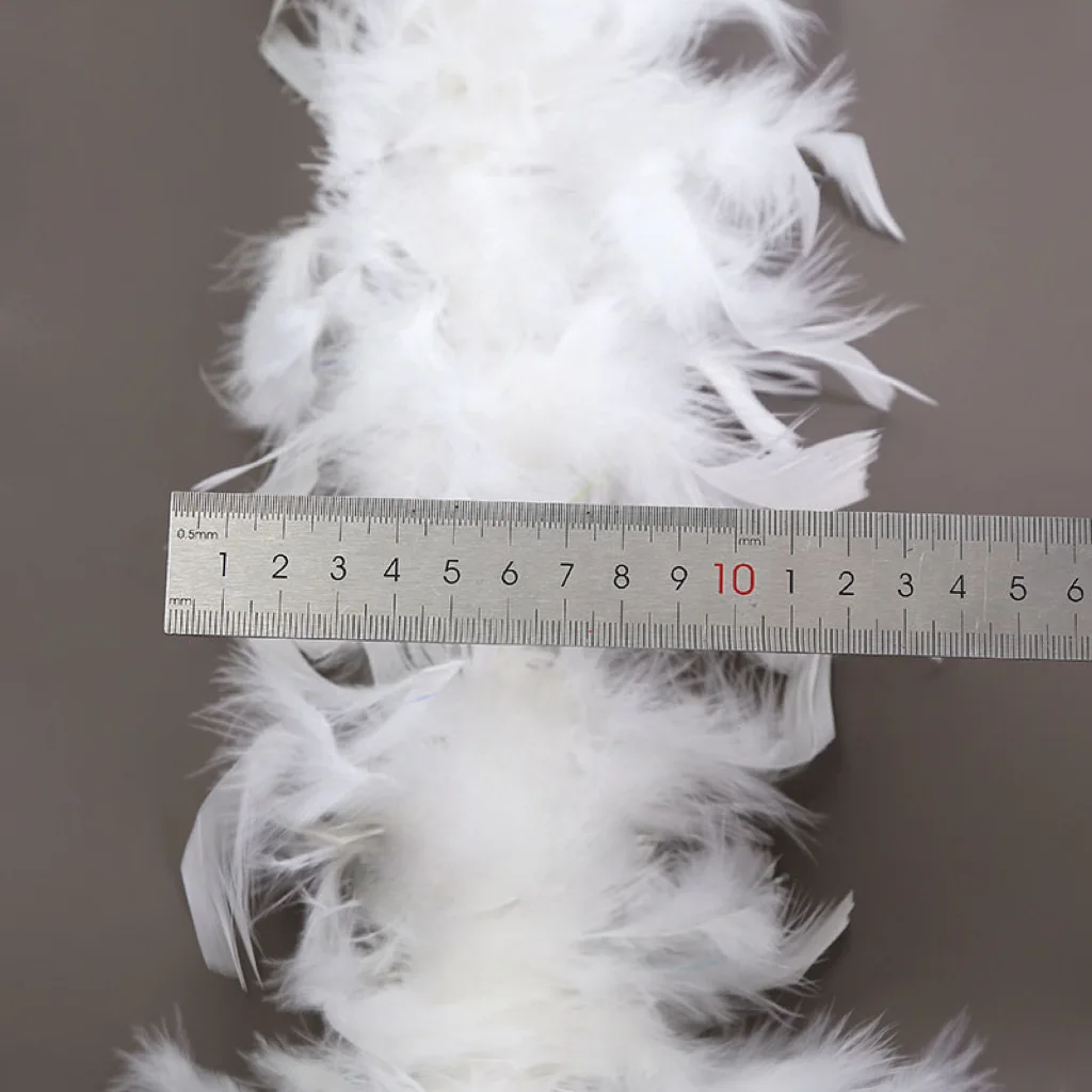 2Yard 30g Rose Red Turkey Feather Boa Soft Fluffy Natural Feathers for DIY Wedding Party Clothing Costume Decoration