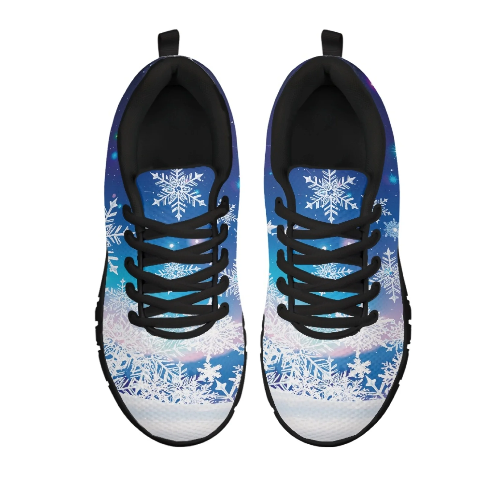 Coloranimal Snowflake Winter Art Women Athletic Work Shoes for Standing All Day Shock-Absorbing Athletic Shoe for Travel