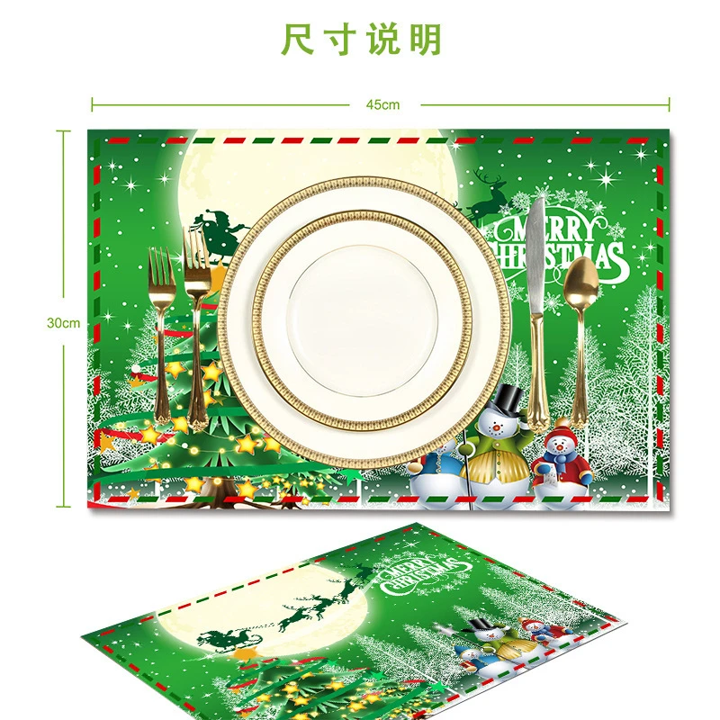 VIKAMA Christmas & Size Placemat, Washable Heat Resistant Placemat for Dining Table Kitchen