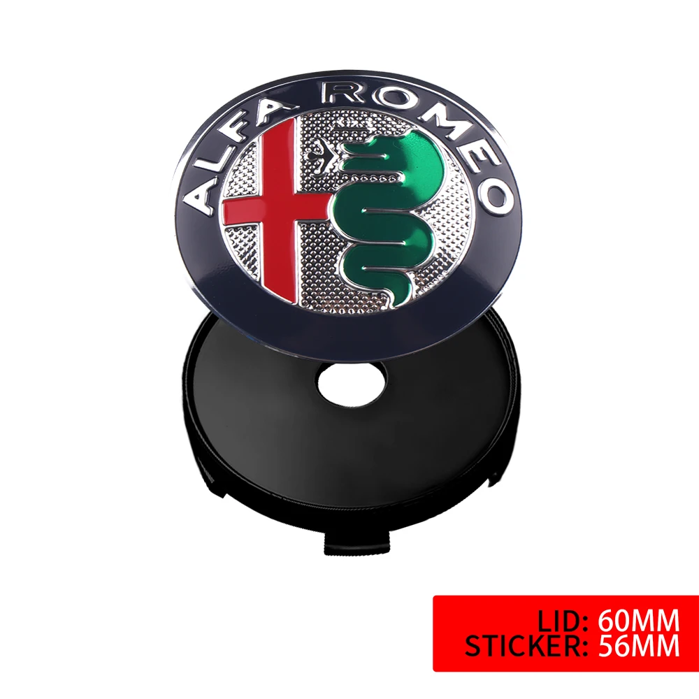 

Car Emblem Wheel Center Covers Hub Cap Stickers Auto Refit For Alfa Romeo Sportiva Giulia Giulietta 159 156 MITO Stelvio GT