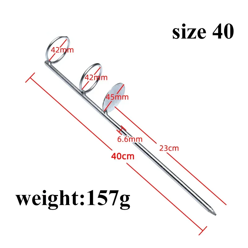 

40cm Double Rings Single Fork Fishing Rod Holder Bank Fishing Ground Rod Bracket Outdoor Fishing Tool