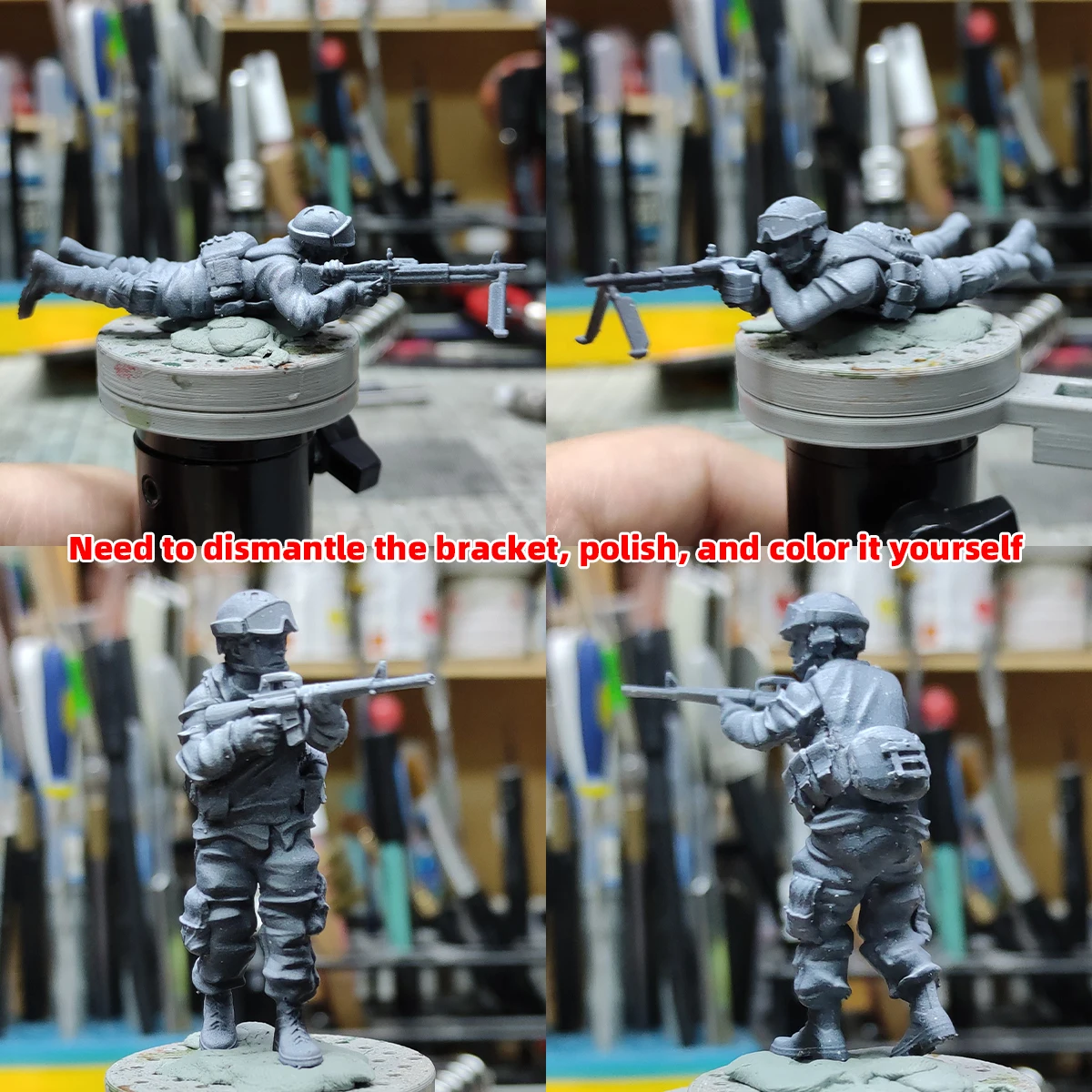 Maßstabsgetreues Miniaturmodell-Set 3D-Harz Moderne US-Armee-Infanteriegruppe im Kampf Soldatenfiguren 8 Stück 1/35 1/48 1/72 – Detail 3