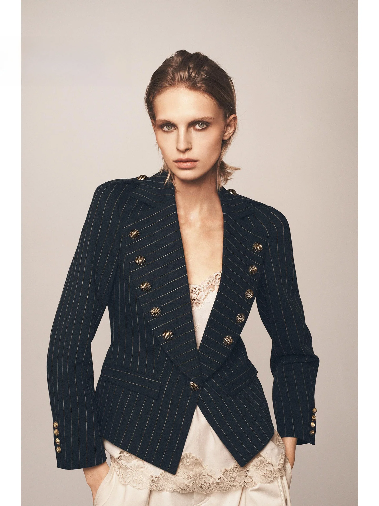 Slim Fit Women's Tweed Jacket Autumn 2026 Vintage Double Breasted Waist Cinching Long Coat Casual Style Other Material 50%