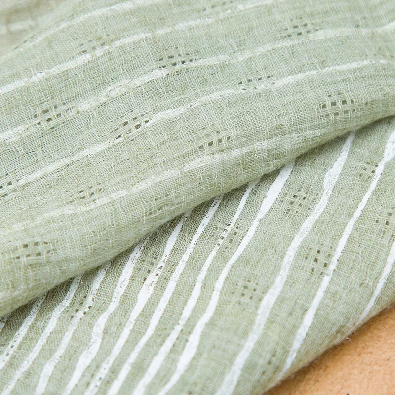 50x140cm listrado jacquard algodão tecido de linho diy tecido retalhos telas costura roupas verão do bebê colete tecidos para costura