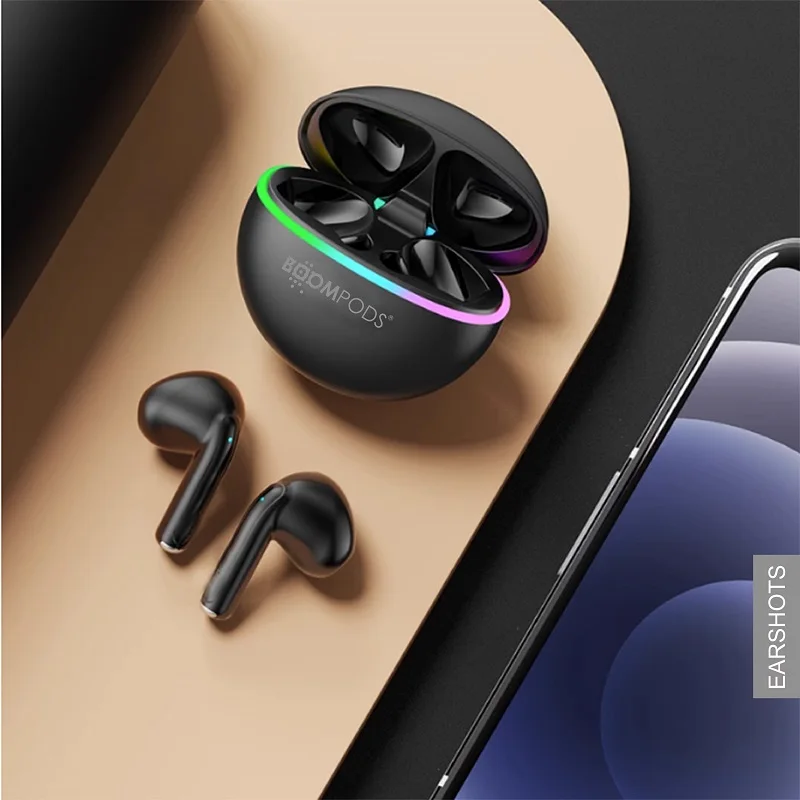 Imagem -04 - Boompods-auriculares Bluetooth com Luz Led Auscultadores sem Fios Touch Control Sport Headconjunto Qualidade de Som Agradável Auriculares Estéreo Novo 2023