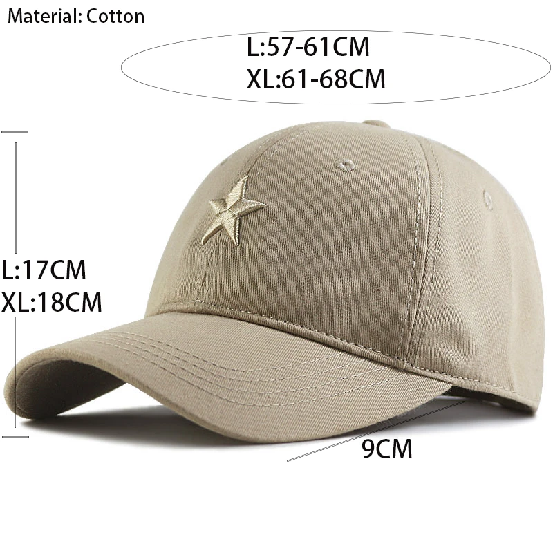 Unisex Star Embroidery Snapback Baseball Caps Spring and Autumn Outdoor Adjustable Casual Hats Sunscreen Hat