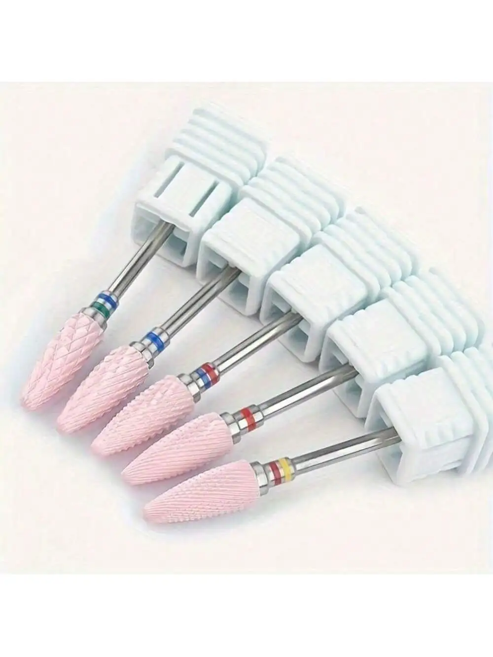 1 or 5pcs/set Nail Art Ceramic Drill Bit, Pink Cuticle Plating Ceramic Steel Alloy Polishing Grinder Accessories, Electric Nail