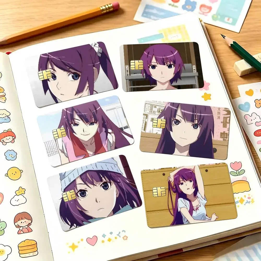 Hitagi Senjougahara Bakemonogatari Card Sticker 4Pcs Credit Card Skin Anti Scratch Bank Debit Card Decal