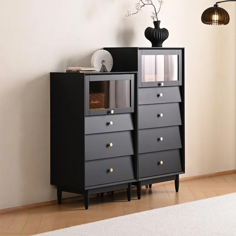 Solid wood chest, Nordic bedroom simple modern four-bucket chest multi-functional locker r *