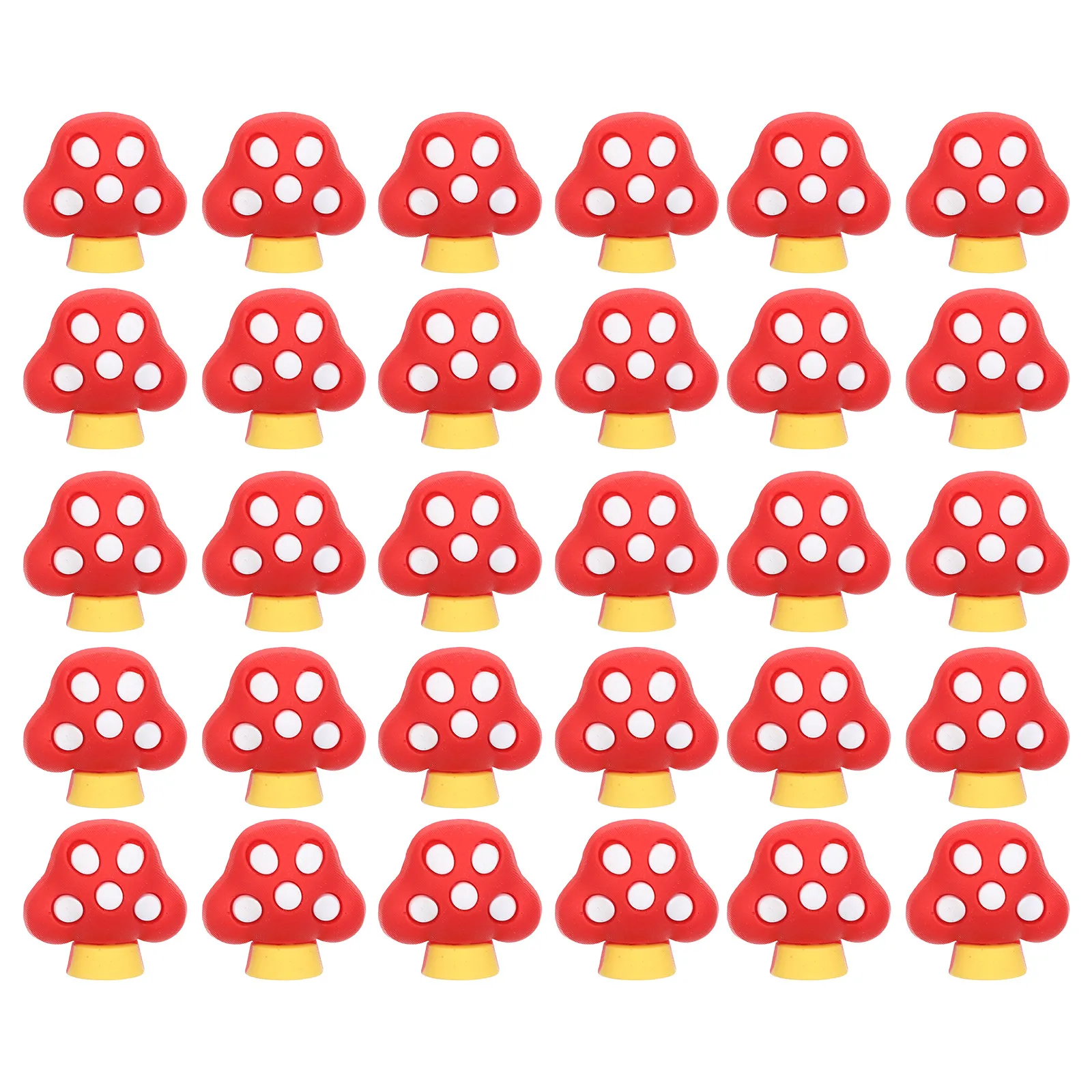 

30Pcs Mushroom Pencil Topper Clip Cartoon Soft PVC Pen Holder for Students Classroom Rewards Notebook Pencil Clip Cute School